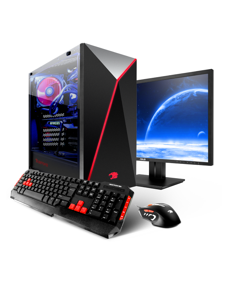 Desktop computer, monitor, keyboard and mouse